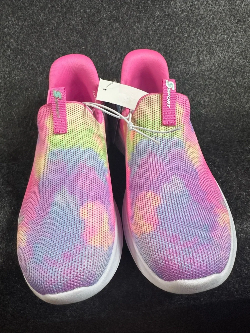 Skechers Girls Step-Ins Tie Dye Sneakers Slip On Memory Foam Shoes Size 13